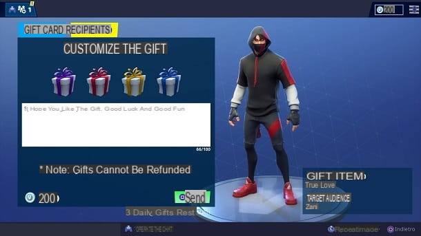 How to gift skins on Fortnite PS4