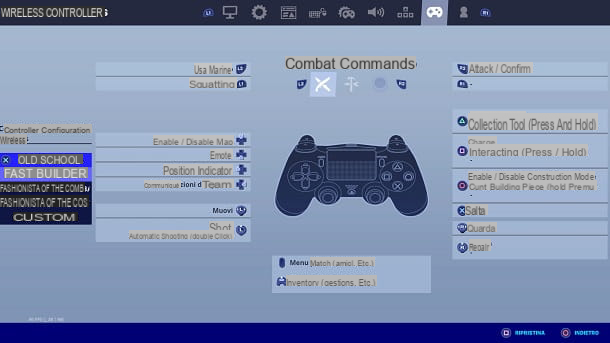 How to change commands on Fortnite PS4