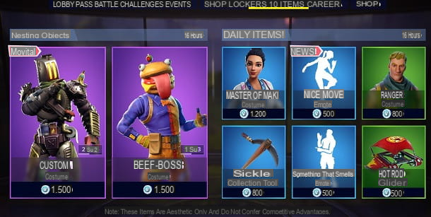 Venha comprar gratuitamente no Fortnite